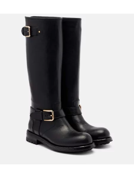 Botine Dolce&gabbana din piele biker negru