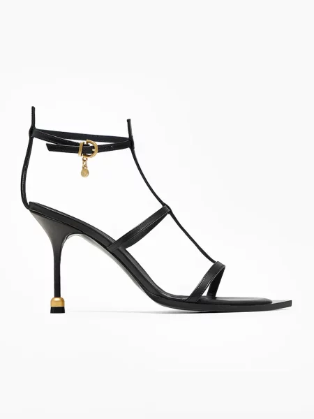 Vanda Novak štikle s otvorenom petom od kože crna