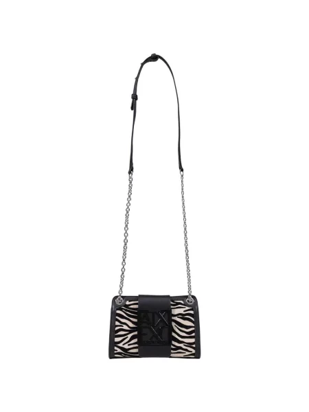 Armani Exchange crossbody kabelka dámska z imitácie semišu čierna