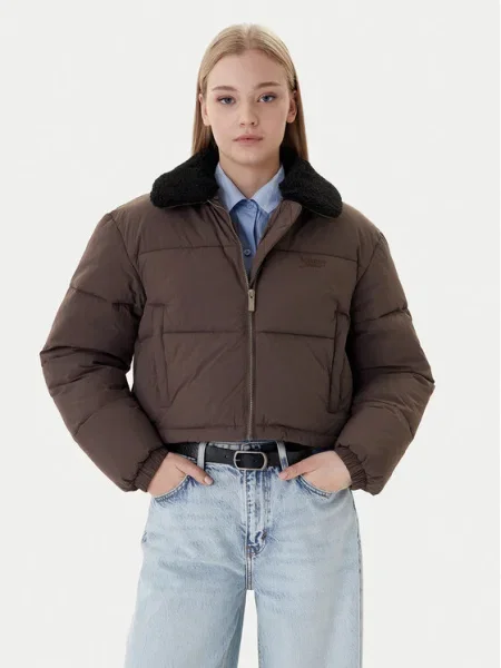Tommy Jeans rövid kabát téli barna