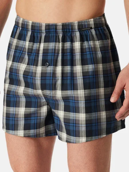 SCHIESSER Boxeralsók kék / fekete fehér