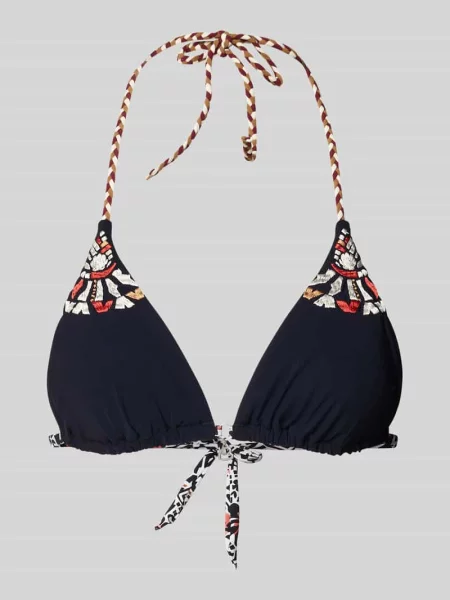Góra bikini z motywem haftu model Crico' Banana Moon czarny
