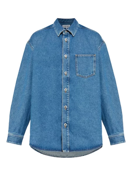 Cămașă Loewe cu broderie albastru