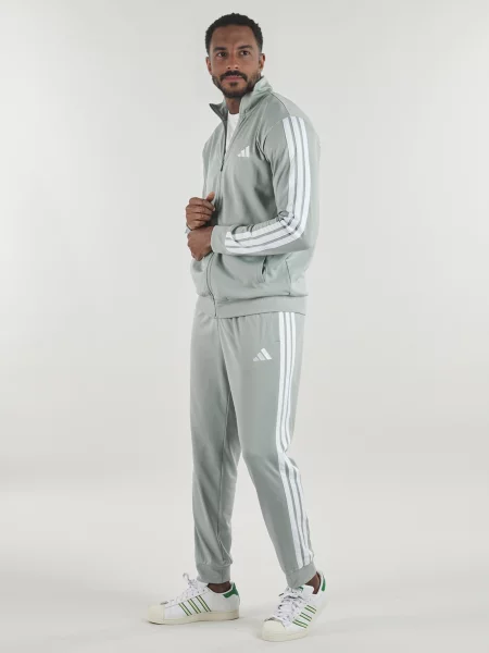 Csíkos futó öltöny melegítő szett Adidas szürke
