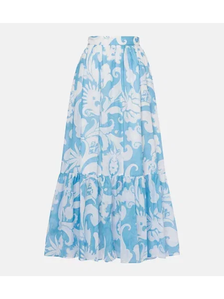 Fusta maxi Etro cu model paisley albastru