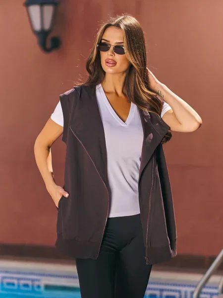 Жилет ISSA Plus темно-коричневий коричневий