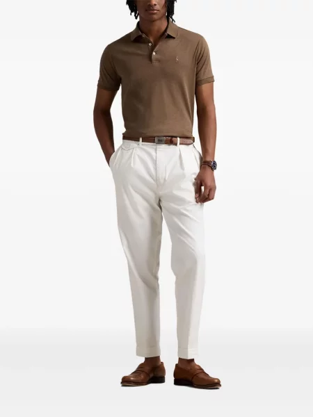 Slip de baie Polo Ralph Lauren cu broderie din piele de căprioară în carouri albastru