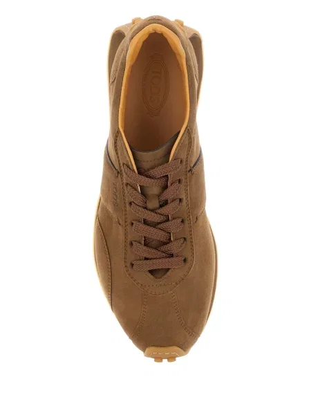Sneakerși Tod's cu șireturi din piele de căprioară maro