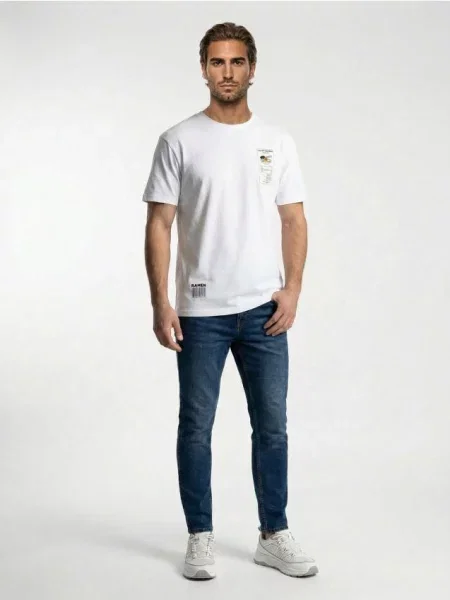 Sinsay tričko s nápisem Ramen bílá