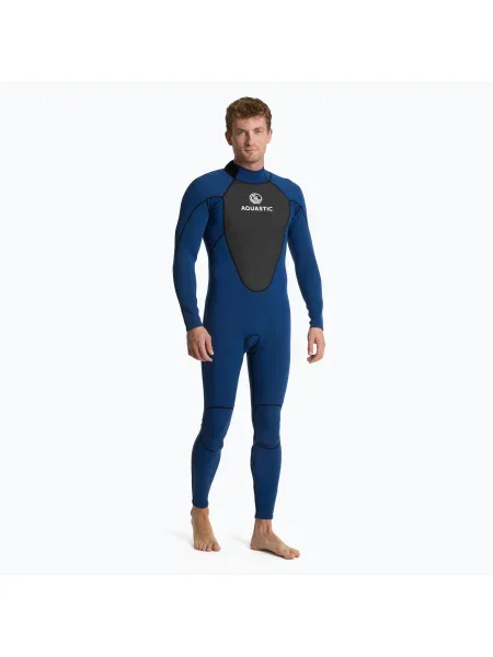 Мъжки неопренов костюм за сърфинг AQUASTIC mm WAVEY navy blue синьо