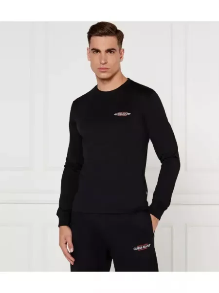 Tricou mânecă lungă Guess Jeans negru