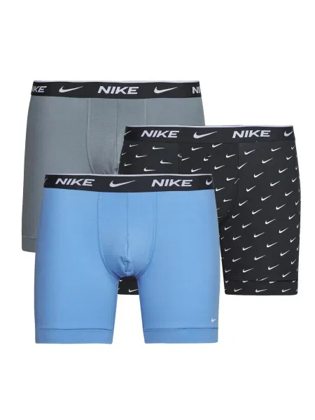 Pánske boxerky Nike Everyday Cotton Stretch 3 pairs swoosh print/grey/university blue sivá