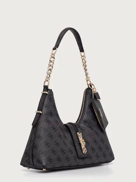 Geanta hobo Guess din piele gri