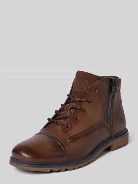Buty ze skóry z zamkiem błyskawicznym model ‘Vittore’ Bugatti brązowe
