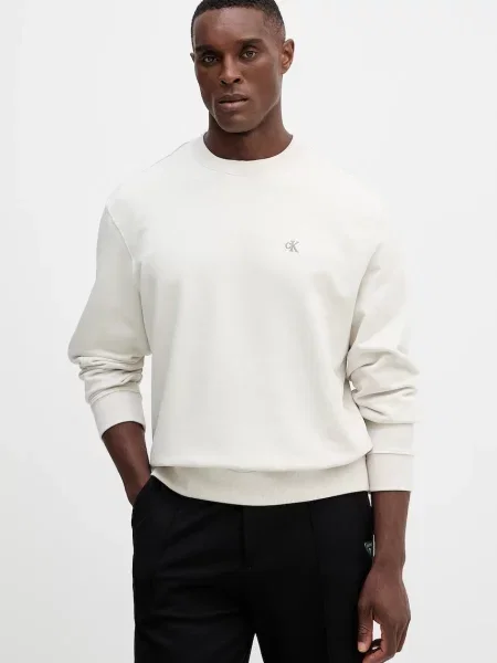 Calvin Klein Jeans bluza gładka beżowy