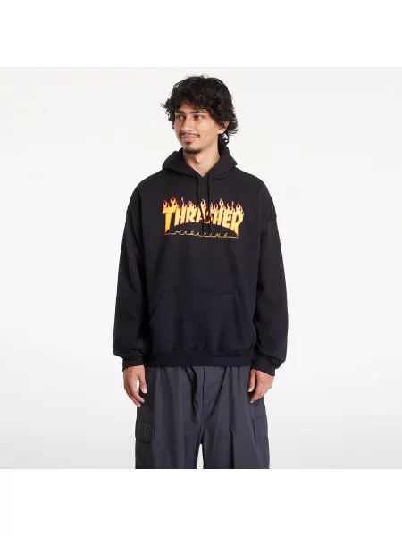 Суичър с качулка Thrasher с качулка черно