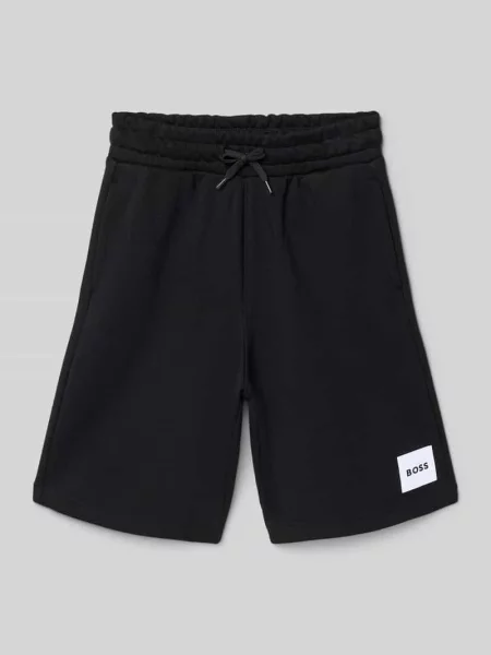 Szorty dresowe o kroju regular fit z tunelem Boss czarne
