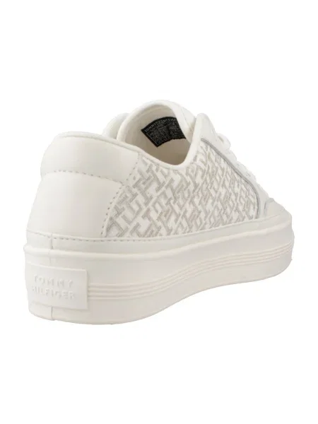 Tommy Hilfiger Sneakers Vulc Leather Sneaker Monogram Écru alb