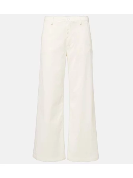 Hlače Ag Jeans keper bela