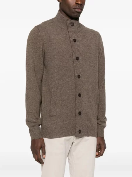 Cardigan Barbour de lână maro
