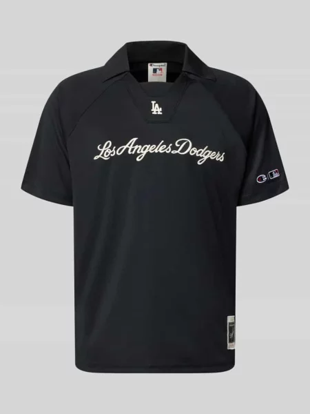 Koszulka polo o kroju relaxed fit z wyhaftowanym logo Champion czarna
