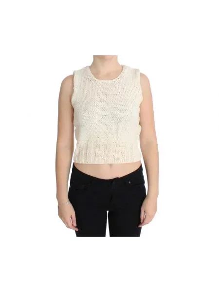 Sweter Pink Memories bez rękawów beżowy