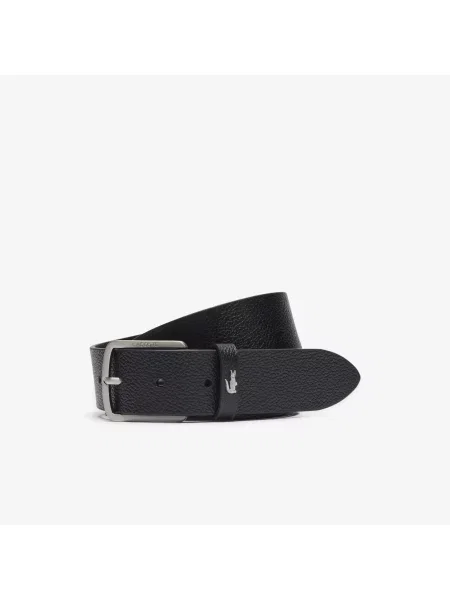 Lacoste Pasek Z Licowej Skóry Krokodyla czarny