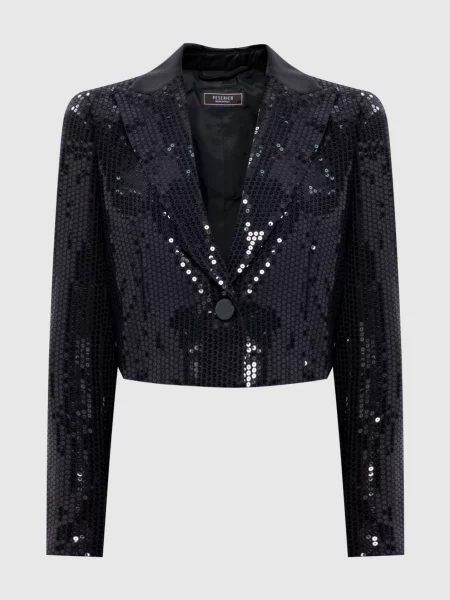 Укорочений жакет з паєтками Peserico чорний