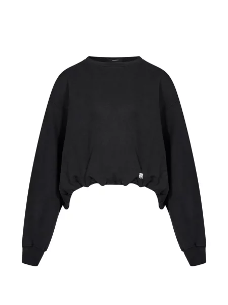 Bluza R13 z nadrukiem o skróconej długości czarna