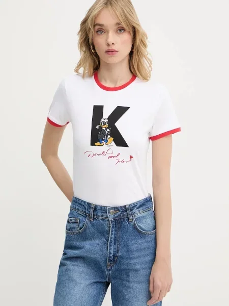 Тениска Karl Lagerfeld KL X DISNEY дамска бяло