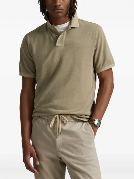 Хавлиени препасан карирана риза Polo Ralph Lauren синьо