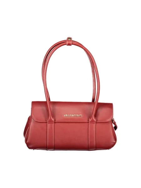 Lniana torebka Valentino Bags czerwona