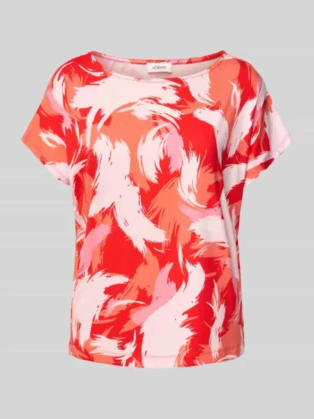 T-shirt o kroju relaxed fit z mieszanki S.oliver Red Label czerwona
