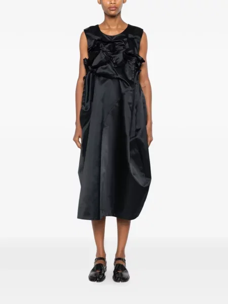 Rochie midi Comme Des Garçons din satin cu volane negru