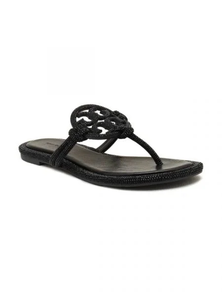 Șlapi Tory Burch din piele negru