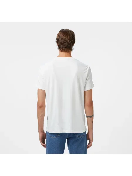 Lacoste T-Shirt Z Okrągłym Dekoltem Regular Fit biały