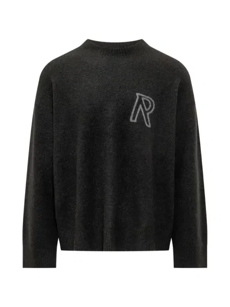 Pulover Represent cu broderie gri