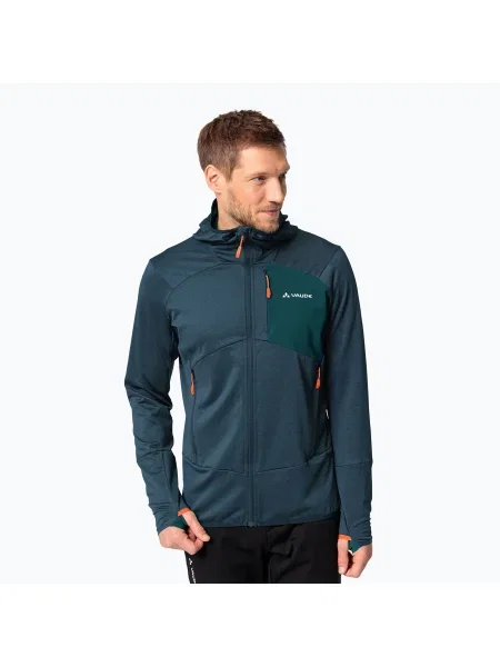 Мъжки суитшърт VAUDE Monviso Fleece II dark sea/green синьо
