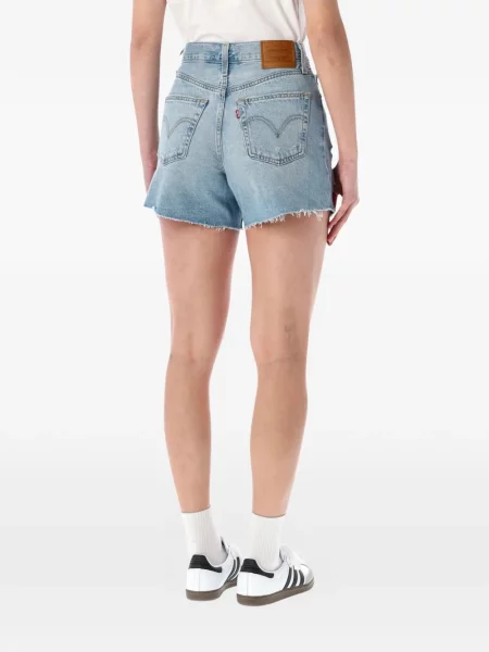 Udo szerokie szorty jeansowe Levi's z przetarciami niebieskie