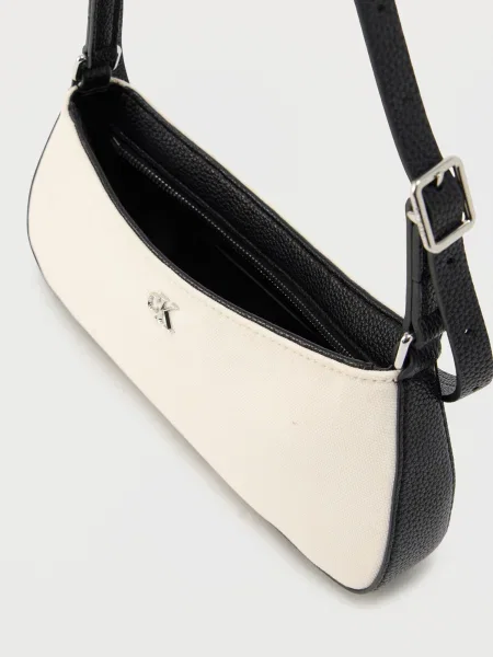 Calvin Klein Geantă Ck Canvas Small Shoulder Bag alb