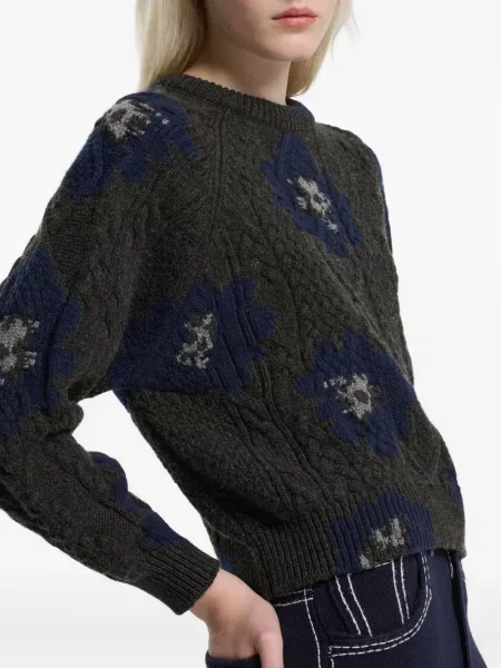 Pulover Barrie cu model floral gri