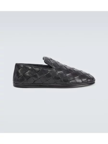 Papuci de casă Bottega Veneta din piele negru