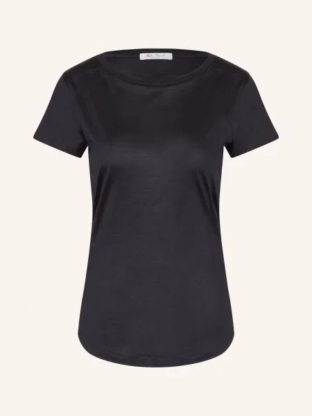 Stefan Brandt T-Shirt Z Jedwabiu blau granatowa