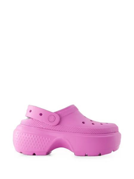 Saboți Crocs cu platformă roz
