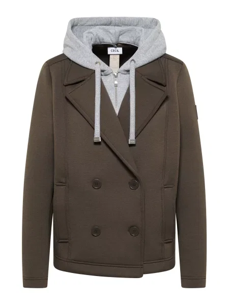 CECIL Geacă de primăvară-toamnă ciocolatiu / deschis gri