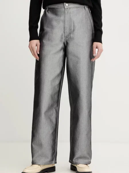 Džíny Calvin Klein Jeans high waist šedé