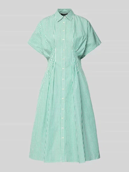 Taliowana sukienka koszulowa z czystej bawełny model RUSHANIE' Lauren Ralph Lauren zielona