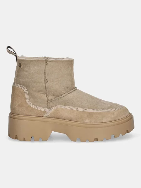 Tommy Hilfiger Cizme de zăpadă Real Shearling Pullon bej