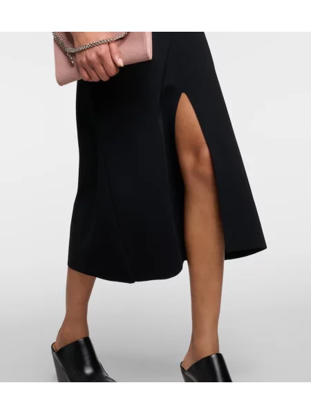 Rochie midi Stella Mccartney cu volane până la genunchi de costum negru