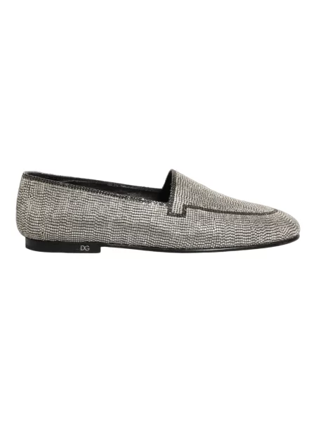 Półbuty Dolce And Gabbana skórzane szare